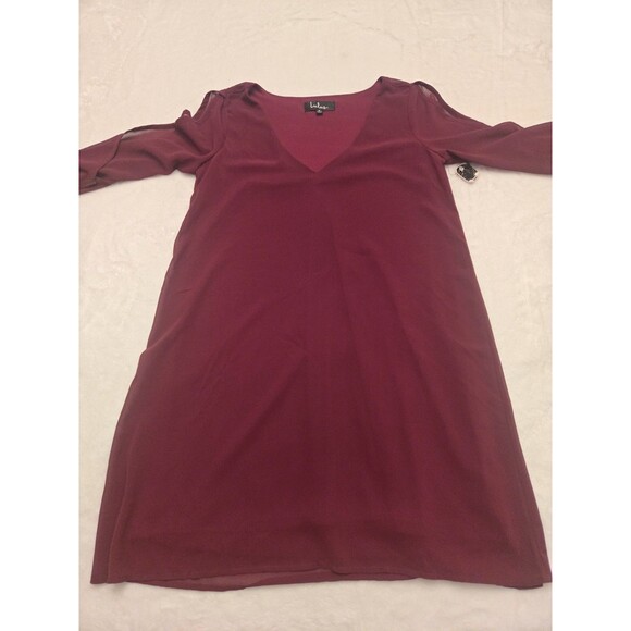 NEW Lulu’s Ballad Berry Pink Red Half-Sleeve Dress V-Neck Shift Size Small - Picture 1 of 10